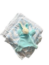 Comfy Cubs Muslin Swaddle Blanket 47 x 47 Soft Cotton Baby Wrap Chevron Blue 