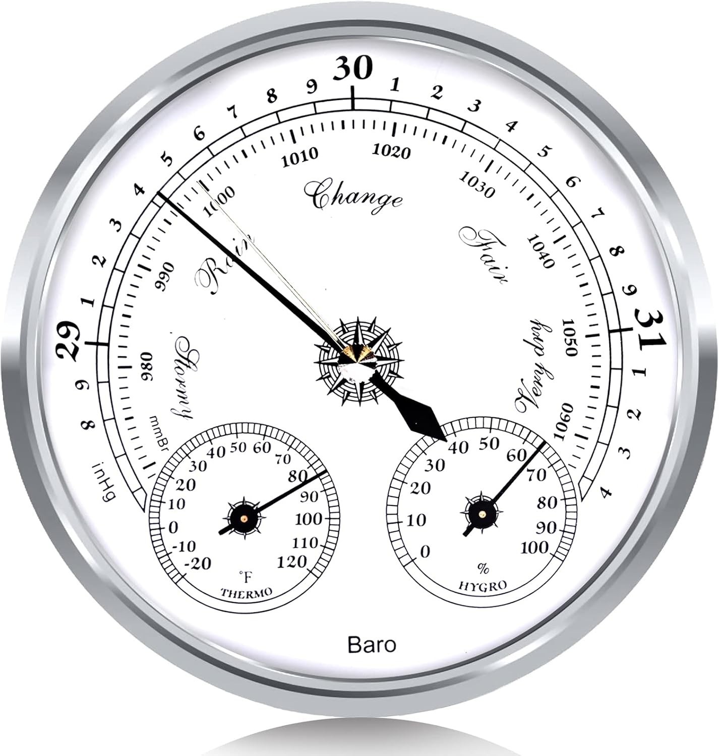 Outdoor Barometer Thermometer Hygrometer - 5In Barometer Wea