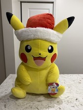 Pokemon Pikachu Santa Hat Jumbo Plush Large Plush Stuffed Toy New Game Stop 24  
