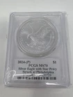 2024-(P) PCGS MS70 1 Oz Fine Silver Eagle With Star Privy Struck at Philadelphia