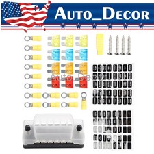 Universal 6 Way Blade Fuse Block Car Boat Auto Power Distribution Holder Box Kit