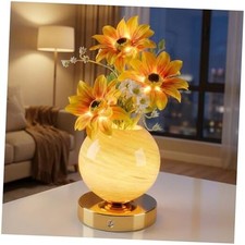 Lamp   Rechargeable Wireless Touch-Control Dimmable Faux Flower Desk Sunflower