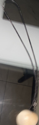 Black Snake Chain Necklace with Heart Charm Pendant, No Stone