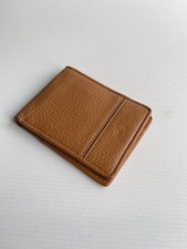 Lacoste tan leather fold wallet VGC textured credit card holder unisex mens