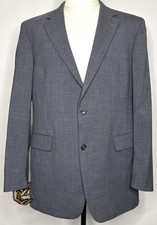 Jos A Bank Suit Jacket Mens 44L Charcoal Gray 100 Wool Sport Coat