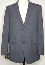 Jos A Bank Suit Jacket Mens 44L Charcoal Gray 100% Wool Sport Coat
