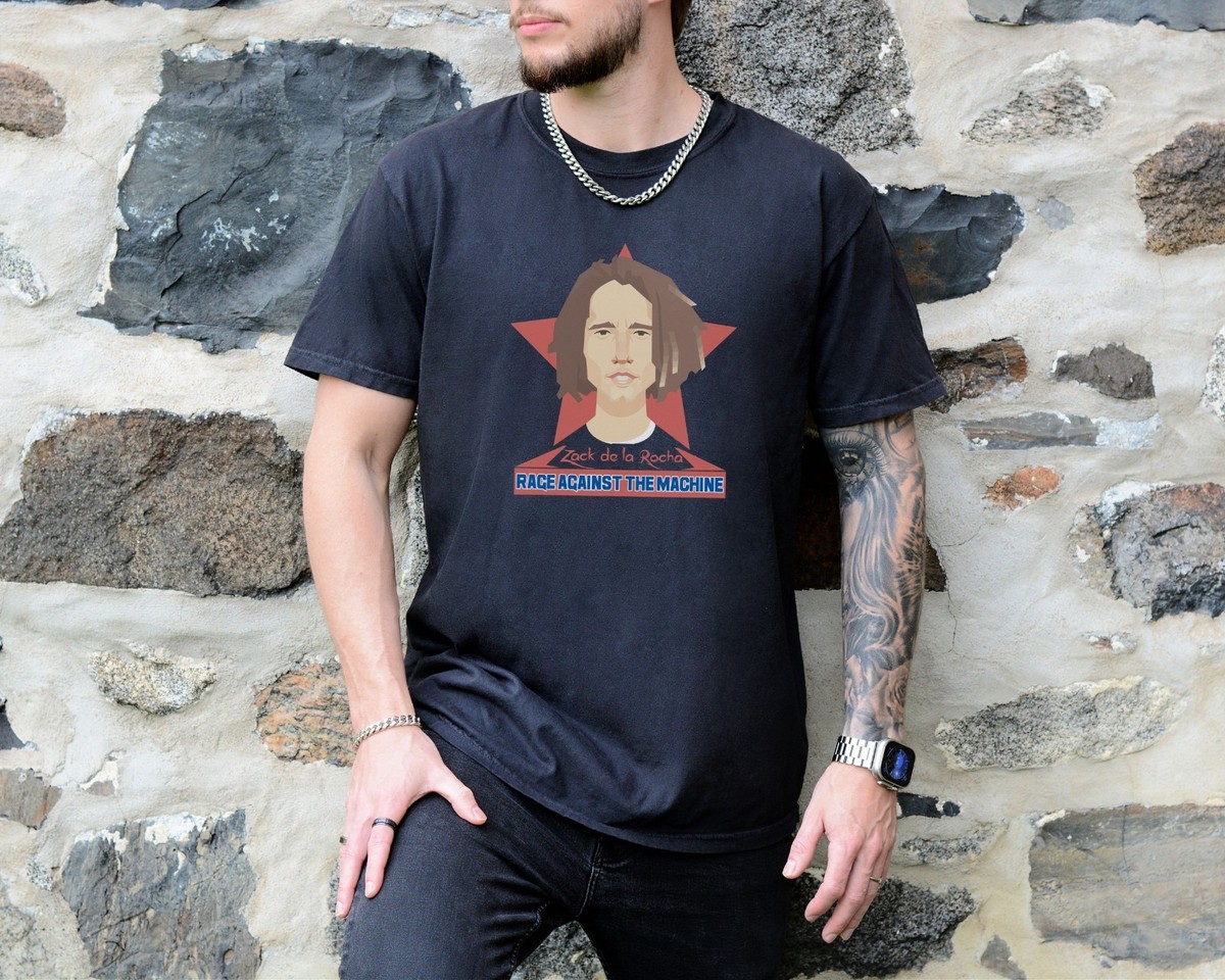 Rage Against D Machine Zack De La Rocha T-Shirt Vintage Black