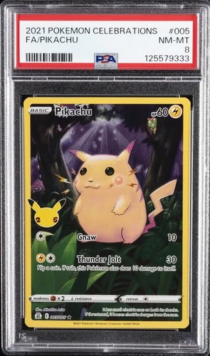 2021 POKEMON CELEBRATIONS #005 FULL ART/PIKACHU PSA 8