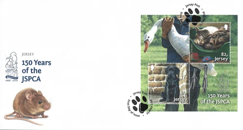 2018 Jersey 150th Anniversary of the JSPCA Miniature Sheet First Day Cover