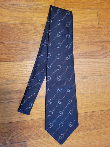 Cravate vintage Christian Dior Cravates bleu soie mors de cheval 56"L x 4"w, Bloomingdale's