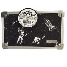 Vaultz Spaceman Locking Pencil Box Chrome Trim 8.25 x 5.5 x 2.25 inch w/Keys New