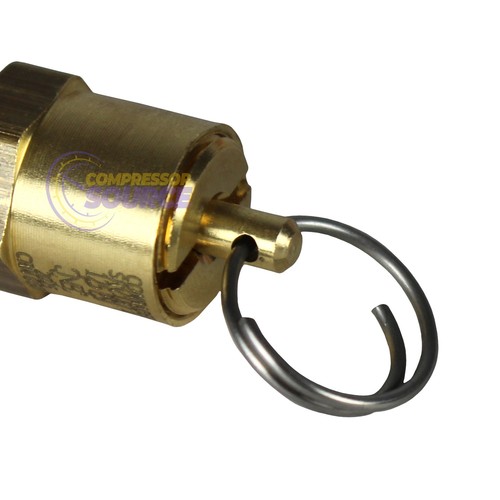 125 PSI Air Compressor Safety Relief Pop Off Valve Solid Brass 1/4" Male NPT USA - Picture 4 of 8