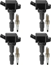 BDFHYK Ignition Coils UF764 Iridium Spark Plug 93175 for Hyundai Santa Fe 4pk