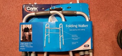 Carex Brand Aluminum Folding Walker 300 Lb. Weight Capacity