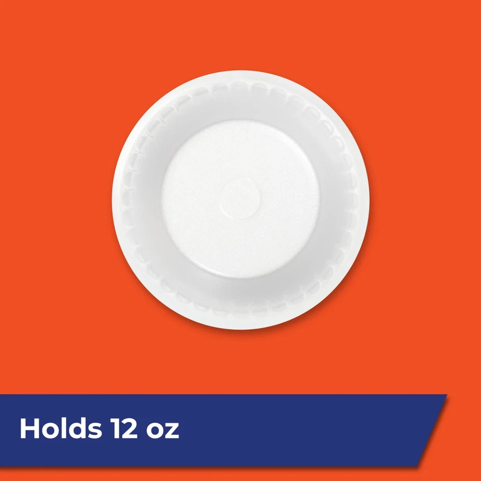 Cuencos de espuma a prueba de remojo para todos los días, blancos, 12 onzas, 50 unidades Foto 4 de 4