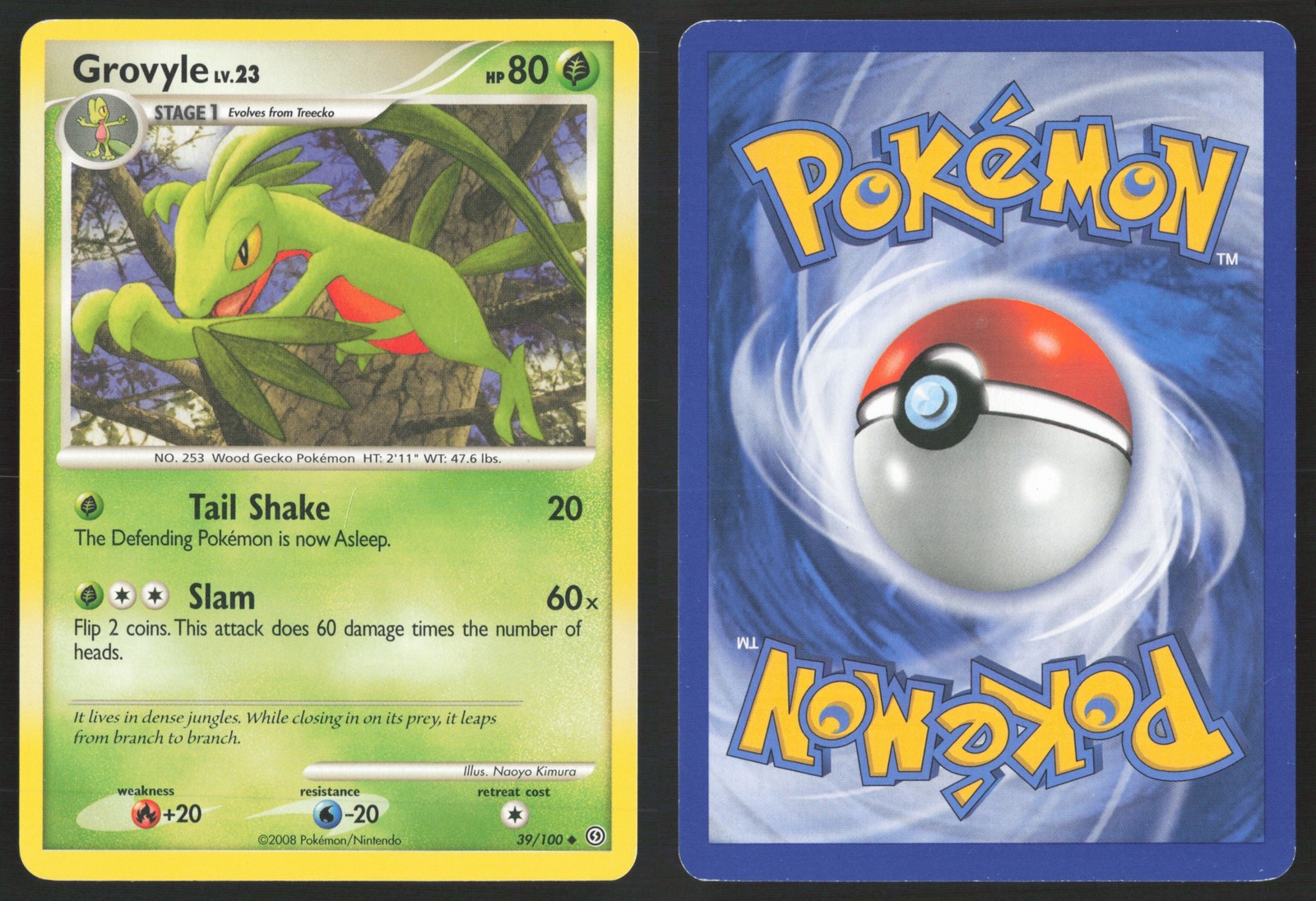 Pokemon TCG | Grovyle 39/100 | Stormfront Uncommon | Lightly Played