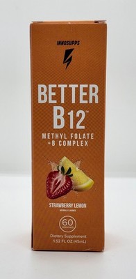 Innosupps Better B12 Methyl Folate + B Complex Strawberry Lemon Flavor NEW