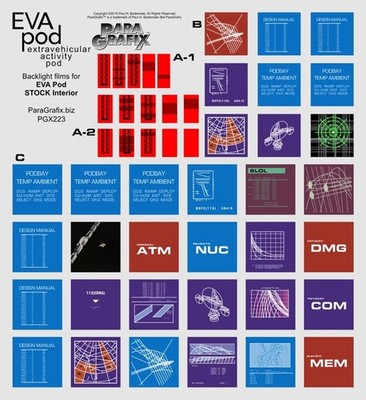 2001: A Space Odyssey - EVA Pod Display Screens for Moebius Kit 2001-4 - PGX223