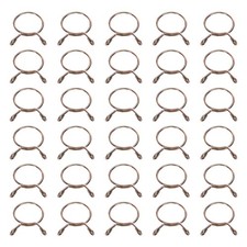 30Pcs 29mm ID 32.5mm OD Fuel Line Hose Clips 65Mn Spring Clips Clamps Gold