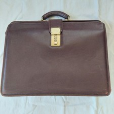 Vintage Pebbled Leather Brown Accordion Expandable Portfolio Briefcase - READ