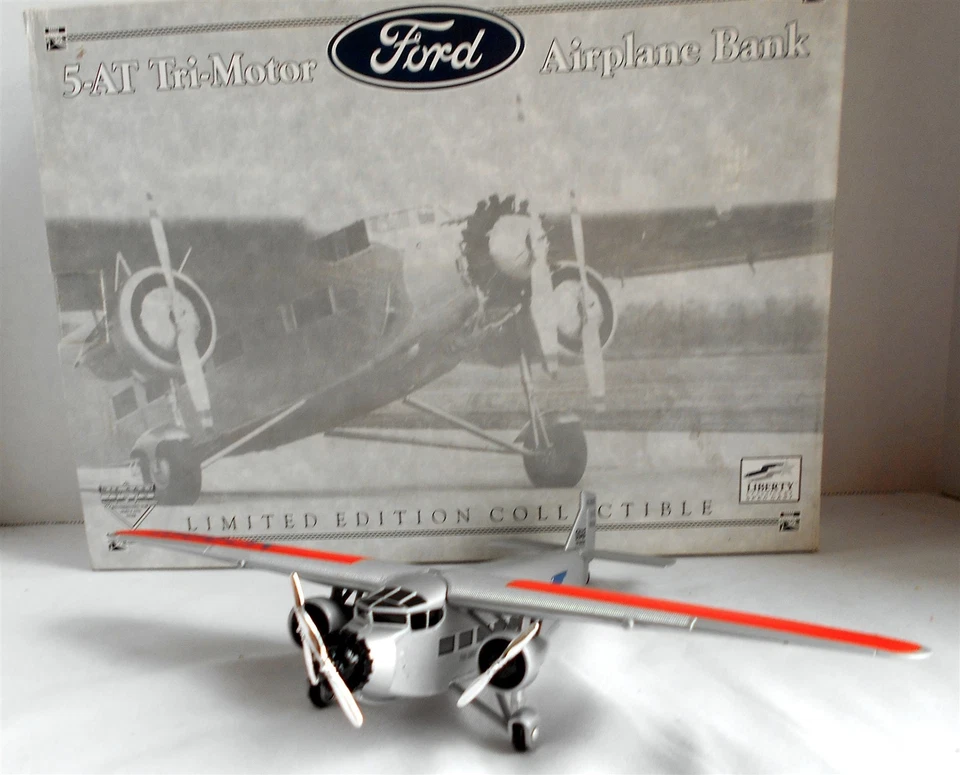 PAN AM PAA US MAIL FORD TRI-MOTOR DIECAST AIRPLANE BANK SPEC CAST #49018 NIB - Image 3 of 4