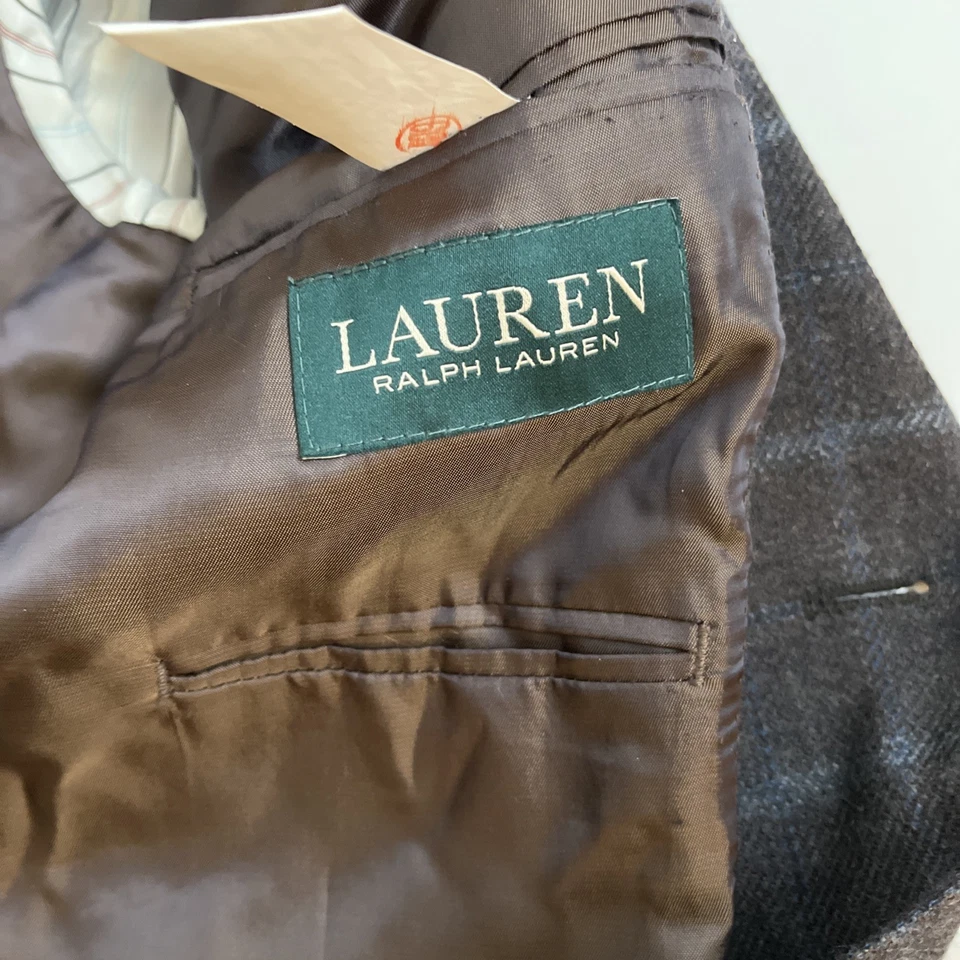 Abrigo deportivo Lauren Ralph Lauren para hombre 40R espiga ventana a cuadros 2 botones Foto 4 de 4