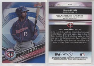 2022 Bowman's Best Top Prospects Blue Refractor /150 Bryan Acuna Acuña #TP-14