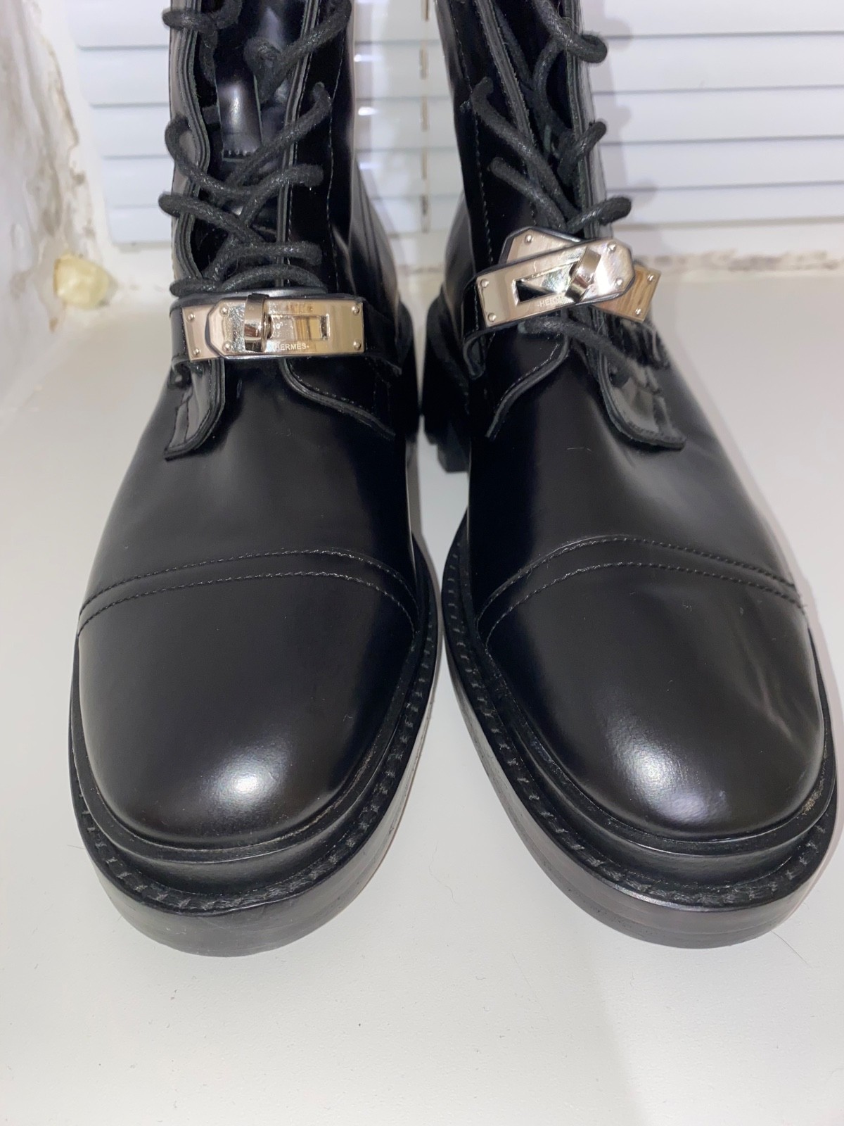 Hermes Noir Funk Ankle Boots Size 38 image 6