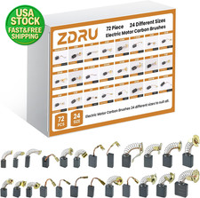 72pcs Carbon Brush Set 24 Sizes for Electric Motor Drill Saw Tool Repair Parts