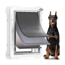 3-Flap Never Rust Extra Large Dog Door for Doors with Sliding Lock Panel, Ste...