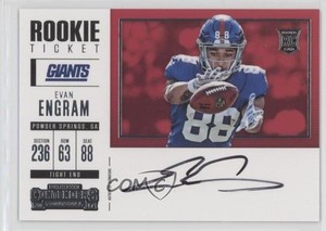 2017 Panini Contenders Ticket Variation RPS Evan Engram #364 Rookie Auto RC