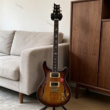 Semi-hollow Electric Guitar Spalted Top Stainless Rounded Fret Edge Sunburst