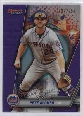 2019 Bowman's Best Purple Refractor 159/250 Pete Alonso #32 Rookie RC 10h2