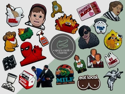 SPORTS MODE CHARMS Memes - Charms for Shoes Clogs Sandal - Comedy Rude Funny Adult Jokes Meme