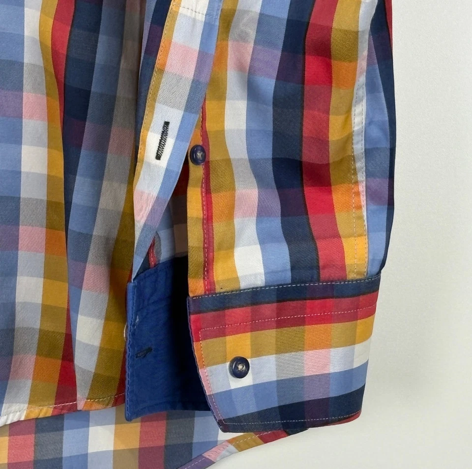 Camisa Bullock and Jones Para Hombre MEDIANA Multicolor A Cuadros Manga Larga Usada en Excelente Condición Foto 4 de 4