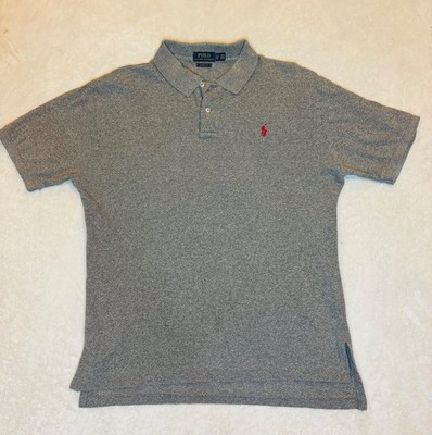Polo Ralph Lauren Men's XL Gray Classic Fit Polo Shirt Red Pony Short Sleeve