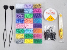 24 Color 9 Mm Pony Beads for Bracelet Making Kit, Hair Braids, Kandi Beads NEW 