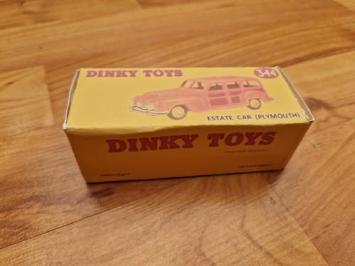 VINTAGE DINKY TOYS NO.344 PLYMOUTH ESTATE CAR NICE RED REPAINT RESTORATION + BOX - Picture 5 of 5