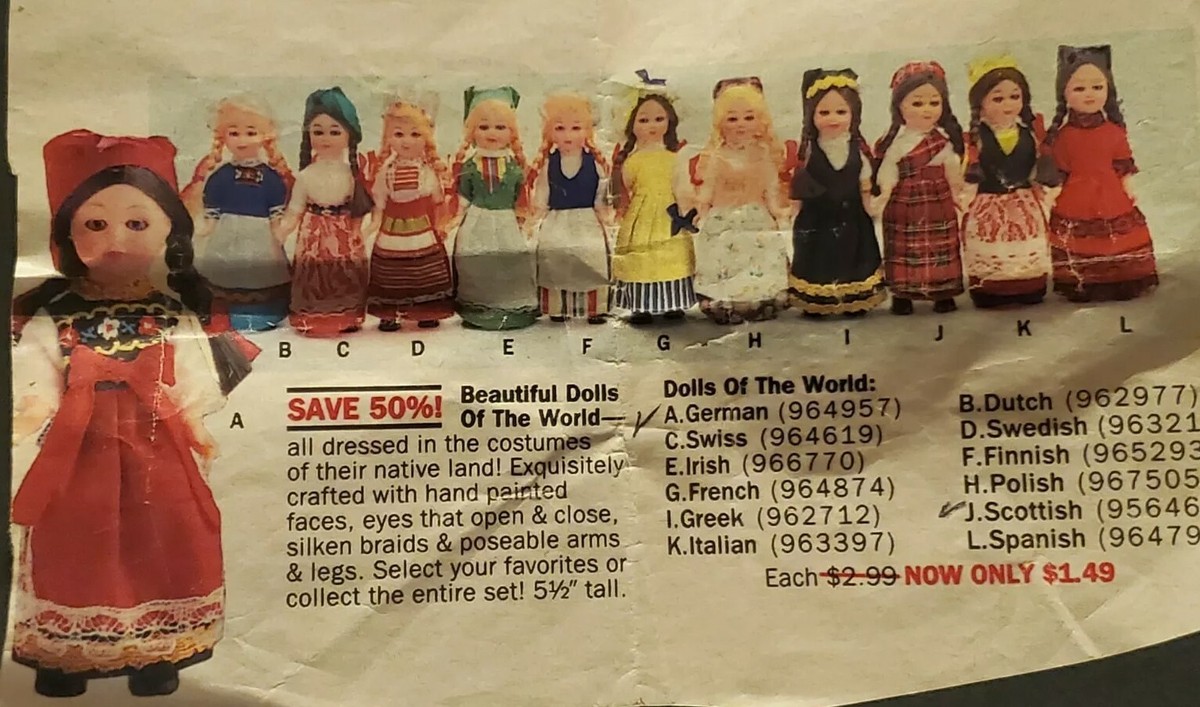 レトロNationalityDollsまとめて12カ国全12種　未開封　希少 レトロNationalityDollsまとめて12カ国全12種 未開封 希少