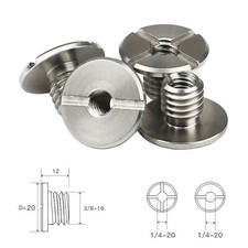 Stainless Steel 3/8" Male to 1/4" Female Thread Convert Screw Adapter for Tripod