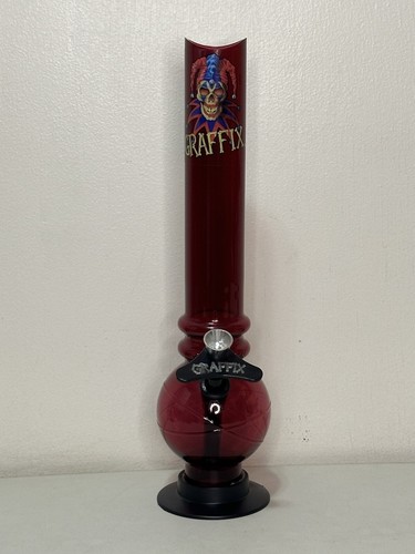 VINTAGE GRAFFIX 12” ACRYLIC PLASTIC BUBBLE WATER PIPE PULL SLIDE BONG - Picture 3 of 8