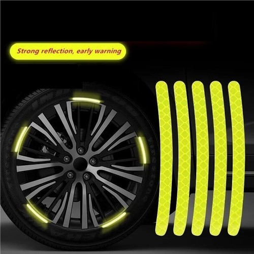 20PCS Adesivi Riflettenti Decorativi Ruota Auto Bianco Sicurezza Notturna Avviso Decalcomania - Foto 7 di 12