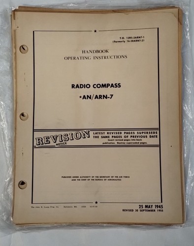 Radio Compass AN/ ARN-7 Handbook Operating Instructions-Original - Foto 1 di 24