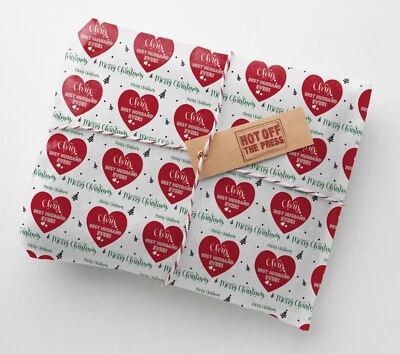HOT OFF THE PRESS GIFTING LTD PERSONALISED BEST HUSBAND CHRISTMAS HUBBY WRAPPING PAPER NAME GIFT PRESENT WRAP