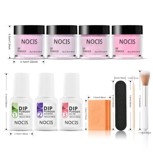 NOCIS 4 Colors Nail Dipping Set Nail Art Starter Kit Dip C5I8 - Picture 4 of 11