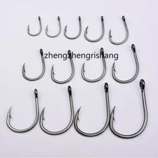 50pcs Strong Offset Sport Circle Fishing Hooks Black Octopus Fish Hooks 1#-12/0