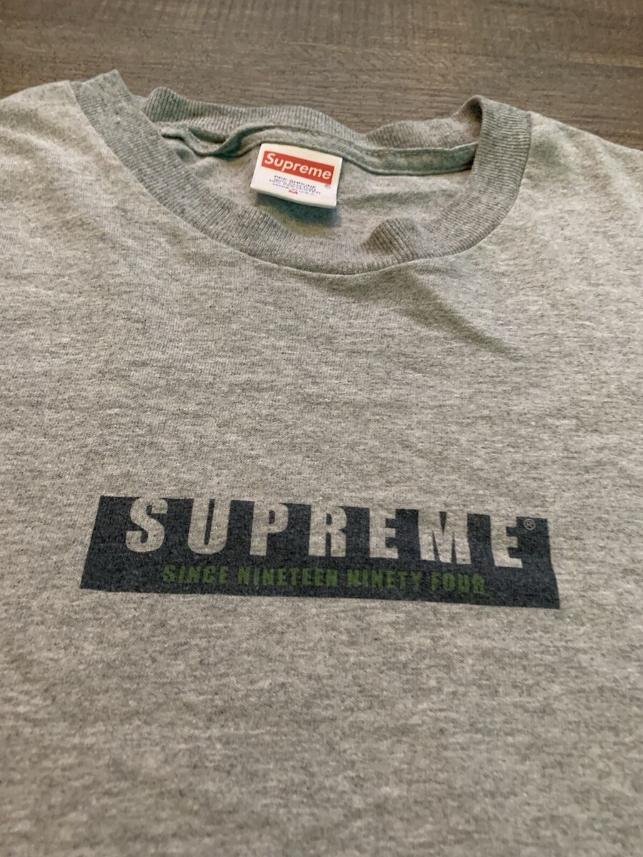 Vintage Supreme Box Logo Established 1994 Long Sleeve Gray Vintage Supreme Box Logo Established 1994 Long Sleeve Gray