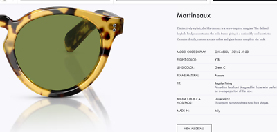 OLIVER PEOPLES Martineaux 49mm OV5450SU in YTB/Green C MSRP$542