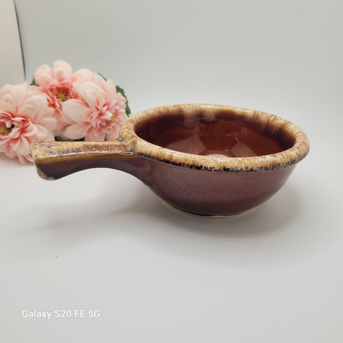 Vintage Hull Pottery Oven Proof Brown Drip Handled Dish Single Serving - Picture 6 of 13