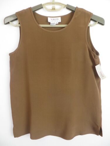 NWT TALBOTS Women Lightweight Comfy 100% Silk Tank Top Cinnamon Brown 4P $58